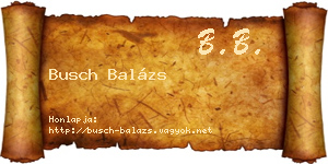 Busch Balázs névjegykártya